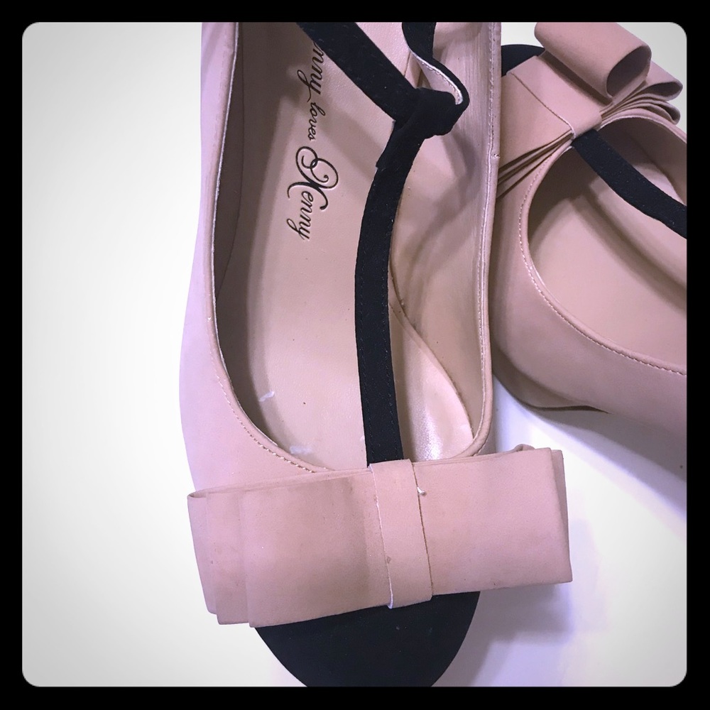 Beige and Black Platform Stilettos [SH-9]